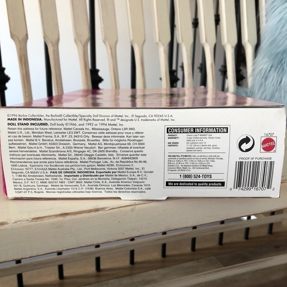 Barbie, French Lady, 1996 Collectors Edition, Vintage Barbie, New in Box - Picture 11 of 16